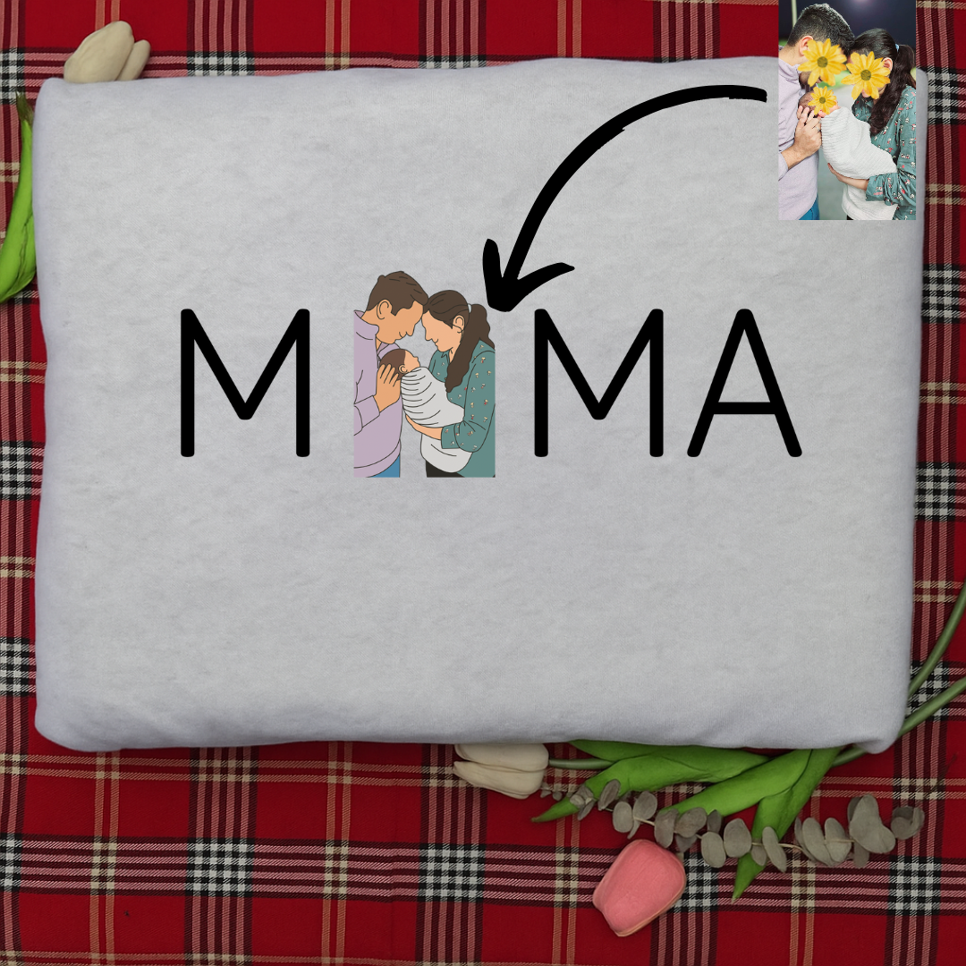 Mom personalized T-Shirt, Oversized T-Shirt & Sweatshirt Photo print (Design 2)