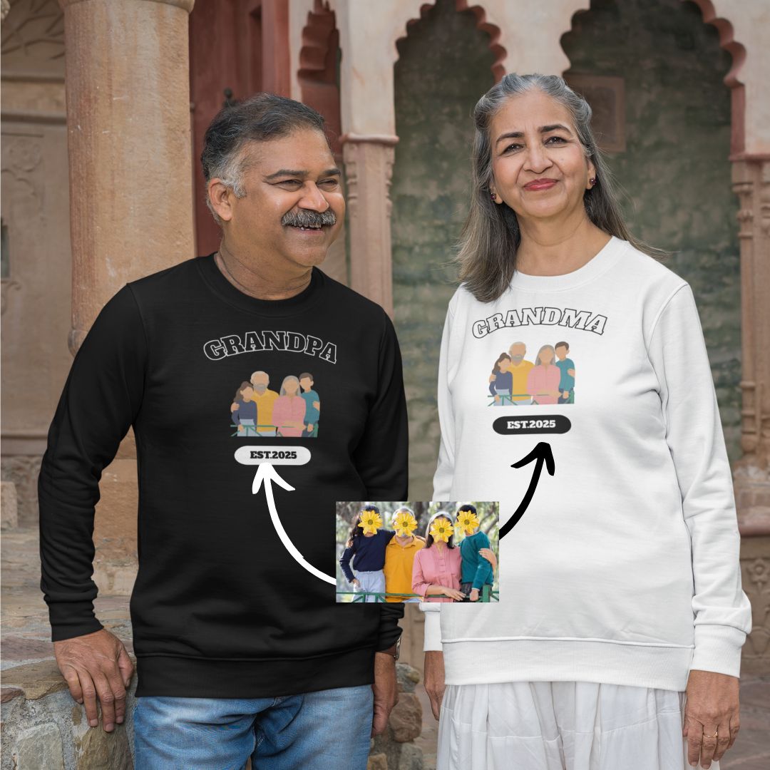 Grandparents personalized T-Shirt, Oversized T-Shirt, sweatshirts Photo print.