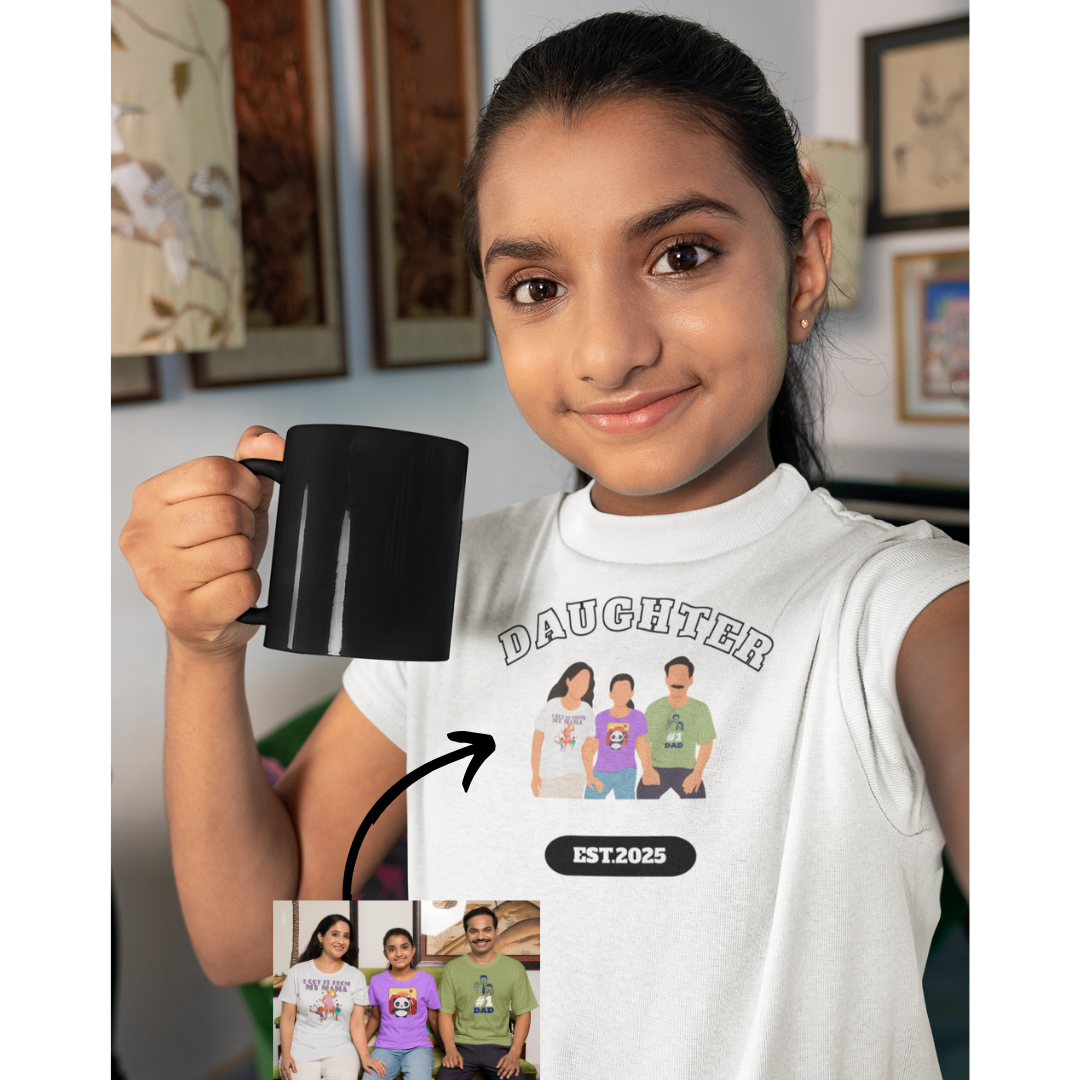 Daughter Kids Crewneck T-Shirt & Hoodie with Custom Photo Print