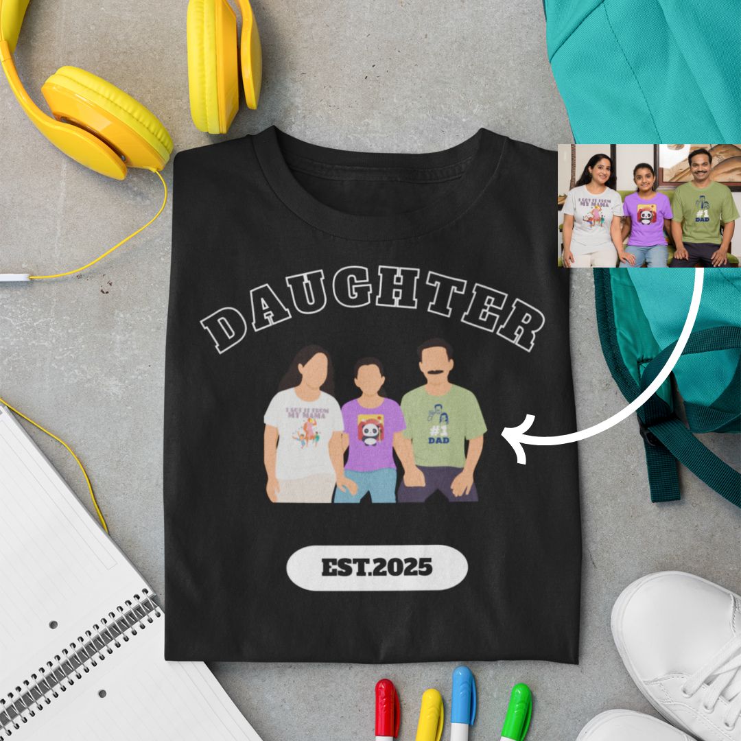 Daughter Women personalized T-Shirt, Oversized T-Shirt, sweatshirts Photo print.