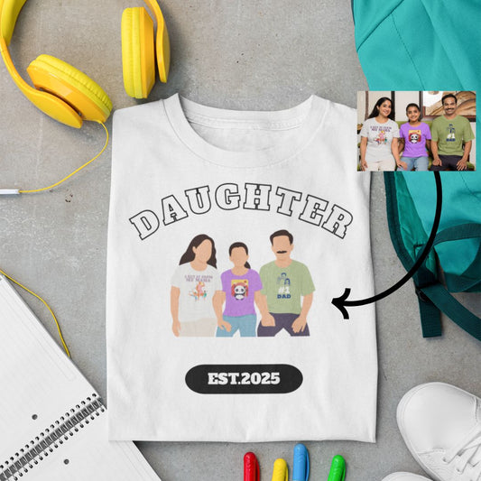 Daughter Women personalized T-Shirt, Oversized T-Shirt, sweatshirts Photo print.