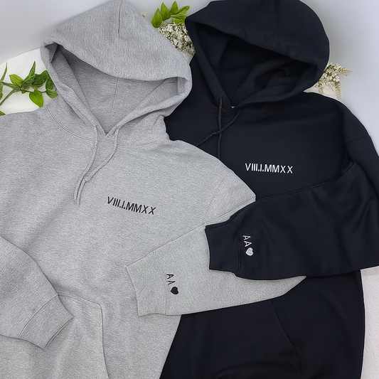 Custom roman numbers embroidery Hoodies, sweatshirt, Oversized T-shirt, T-Shirt