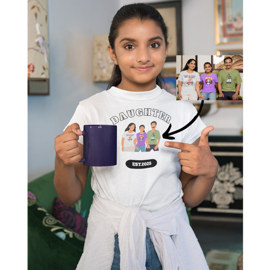 Daughter Kids Crewneck T-Shirt & Hoodie with Custom Photo Print